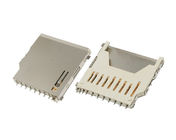 Portatarjetas micro plateado oro del Sd, conector de tarjeta de memoria SD largo de cobre lleno