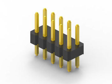 DIP Conector de encabezado de alfiler masculino de 2 mm de altura de doble fila de material de contacto de latón