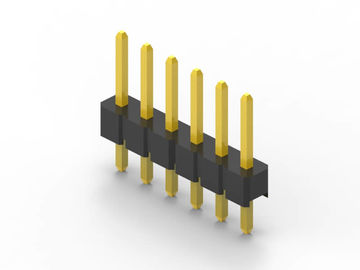 Conector de cabeza de pin masculino de fila única de 6 pines Cuerpo de plástico negro