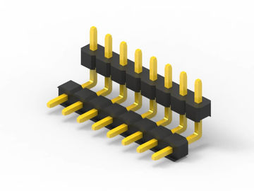 Conector de encabezado de 16 pines masculino de 2,54 mm de ancho, doble encabezado de pines de ángulo derecho de plástico cuadrado