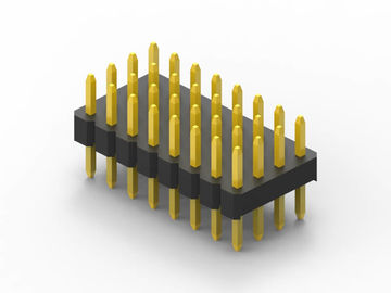 Conector de encabezado de PCB 5U de tres filas Tipo DIP Oro Flash Negro aislamiento