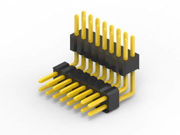 Conectores de pines de placa de circuito 3U, doble conector de PCB de ángulo recto de plástico
