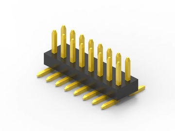 Material de contacto de aleación de cobre de 14 pines con conector de cabeza de pin masculino SMD de doble fila