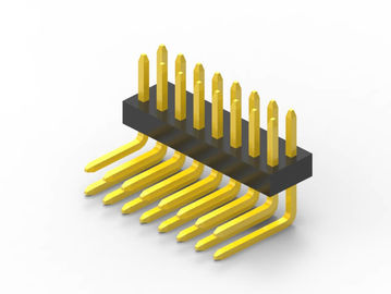 Conector de encabezado de pines de PCB masculino de 1.0 mm Pitch PA6T Negro Ángulo recto de plástico