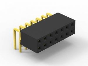 Conector femenino de 2 mm, a través del agujero de plástico ángulo derecho cabeza femenina