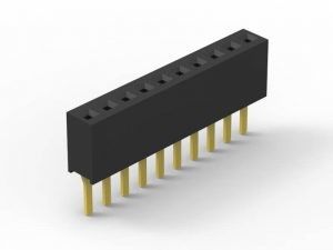 Conector de encabezado de PCB femenino negro 1.27mm Pitch LCP Material H = 2.1mm