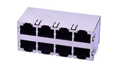 Conector de red RJ45 de doble capa, toma 8 puerto 8p8c 90 grados