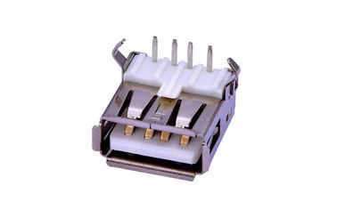 Conector DIP de tipo 2.0 de tipo femenino Micro USB con ángulo derecho Material LCP blanco - Resina