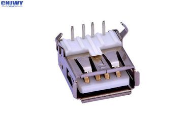 Conector DIP de tipo 2.0 de tipo femenino Micro USB con ángulo derecho Material LCP blanco - Resina