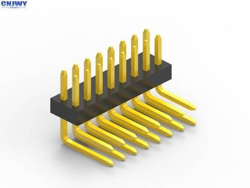 Conector de encabezado de pines de PCB masculino de 1.0 mm Pitch PA6T Negro Ángulo recto de plástico