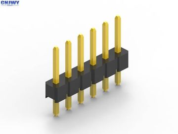 Conector de cabeza de pin masculino de fila única de 6 pines Cuerpo de plástico negro
