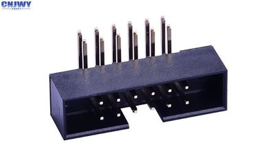 Conector de encabezado de caja en ángulo recto 2 * 6 Pin PA6T Alturas 4,8 mm Cantidad de corriente 2.0AMP