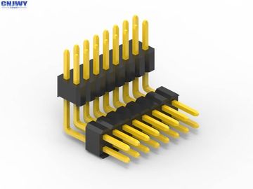 Conectores de pines de placa de circuito 3U, doble conector de PCB de ángulo recto de plástico