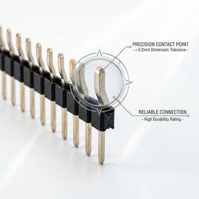 Conector de encabezado de pin masculino de doble fila de apilamiento elevado de 2,54 mm de altura extendida de la placa de PCB
