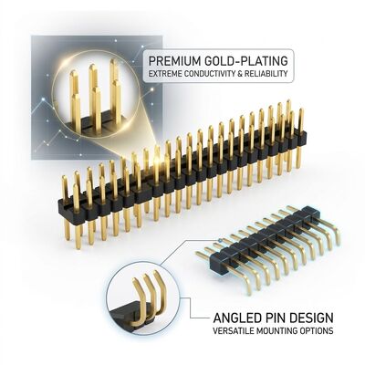 Punto fino 1.27mm Dual Row SMT Conector de encabezado de alfiler masculino Diseño de montaje de superficie de PCB compacto