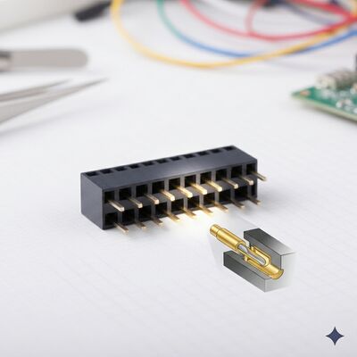 Grado automotriz 2.54MM Conector de cabezal femenino de fila doble Oro Flash PA9T PCB de alta vibración a través del agujero IP67