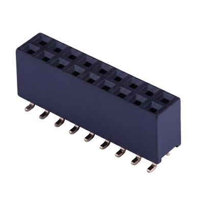Una fila de 2,54 mm de altura vertical conector de cabeza femenino 02P-40P Flash dorado PA6T a través del agujero