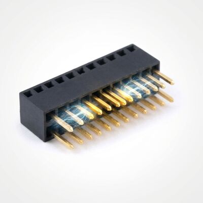 Conector hembra de triple fila de 2.54 mm, 3x40P, de inserción, con flash dorado PA6T
