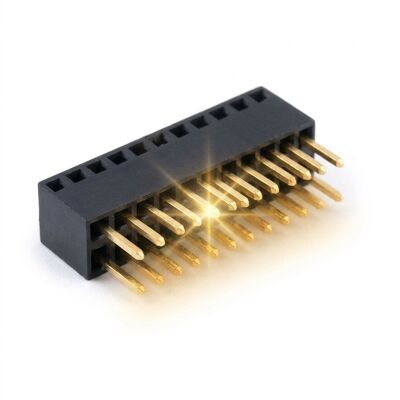 2.54mm Mecánica de pin redondo de cabeza de mujer de 40 pines de oro sobre el níquel de precisión girado