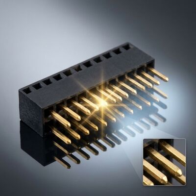 flash de alta densidad del oro del zócalo del PWB del conector 3x40P del jefe de la fila triple de la echada de 1.27m m