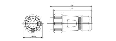 IP68 Bloque de terminal conectable impermeable, panel CNJWY Conector LED de señal femenino masculino
