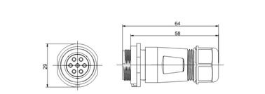 Hombre y mujer 7 pines conector de bloque de terminal impermeable IP68 conector de cable enchufe