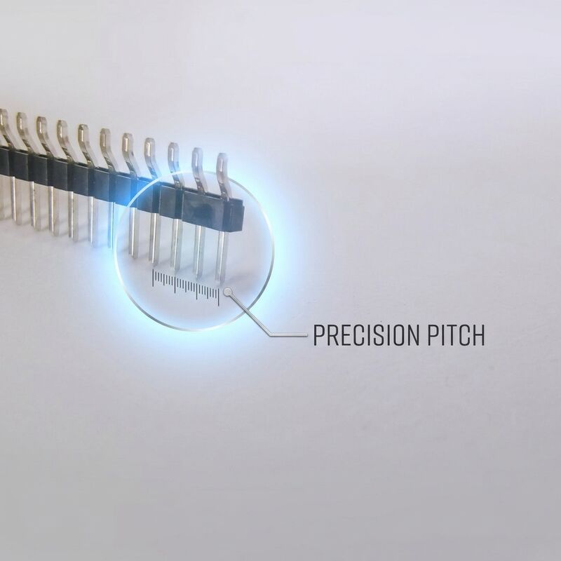 Conector de tira de cabezal de pines macho de fila única separable a presión, paso de 2.54 mm, longitud personalizable de 40 pines