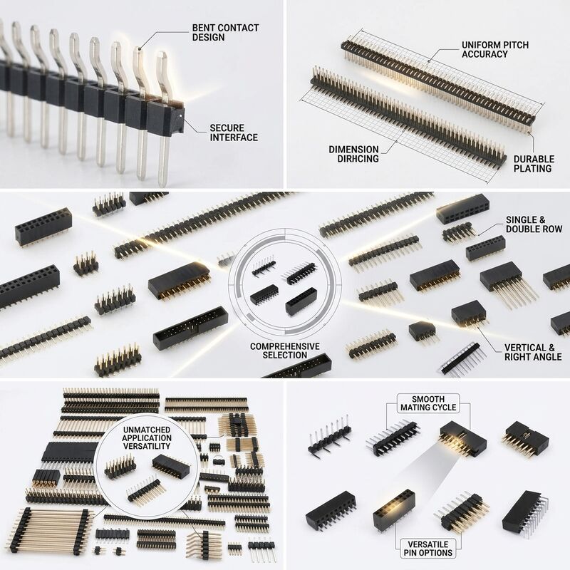 Ángulo derecho de una sola fila conector de cabeza de pin masculino 2.54mm Pitch 90 grados PCB a través del agujero