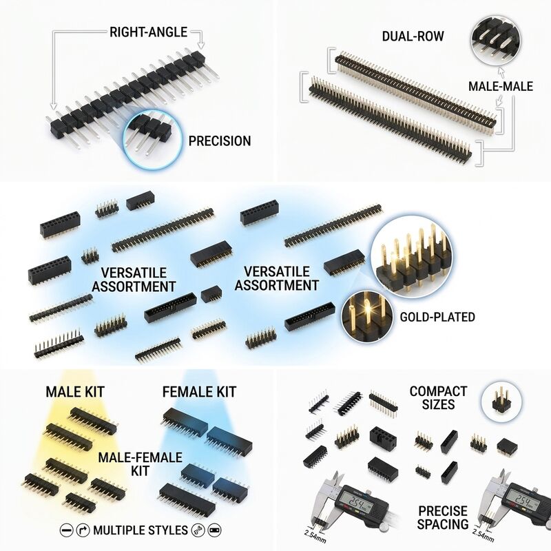 Conector de cabezal de pin macho recto de doble fila, paso de 2,54 mm, PCB, paso a través, configuración de 80 pines