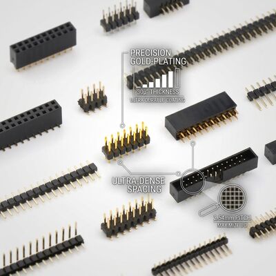 Conector de encabezado de pin masculino de doble fila de apilamiento elevado de 2,54 mm de altura extendida de la placa de PCB
