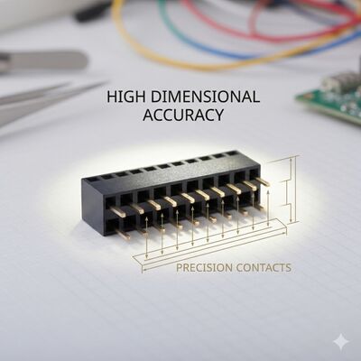 Profil bajo 1.27MM Ángulo recto SMD Conector de encabezado femenino Dual Row Gold Flash Diseño de PCB ultra delgado