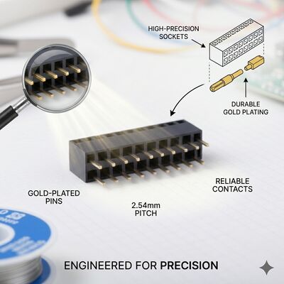 SMT Superficie de montaje 1.27MM Pitch Conector de cabecera femenino de doble fila de oro Flash PA6T ensamblaje PCB